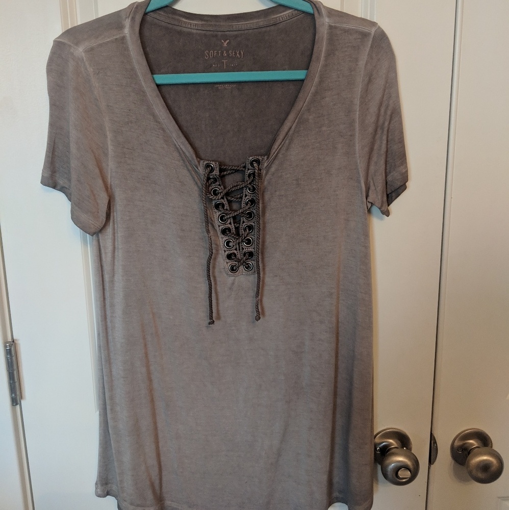 Soft & Sexy Lace Up Top